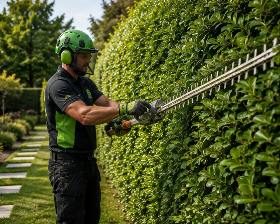 Shaping an established hedge in Worcester