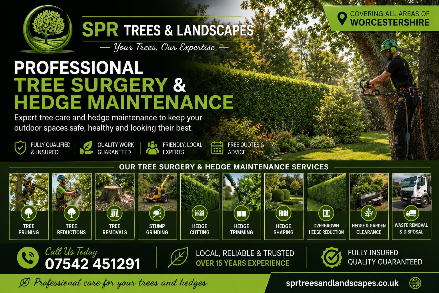 SPR Trees & Landscapes hedge maintenance in Worcester