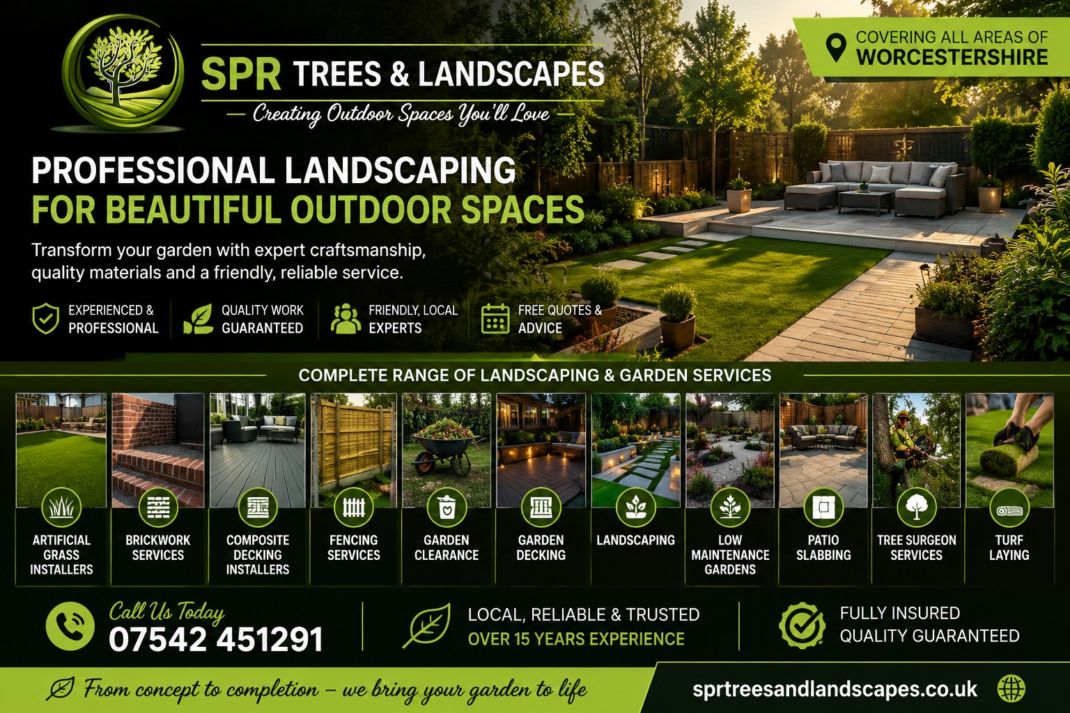 SPR Trees & Landscapes — landscaping and tree surgery across Worcestershire