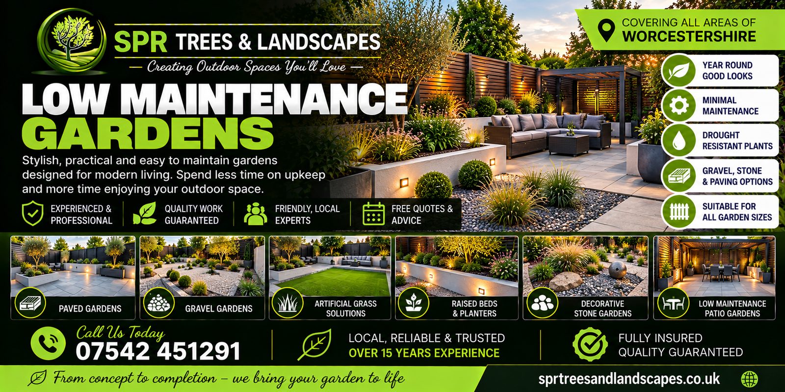 Low Maintenance Gardens in Bromyard by SPR Trees & Landscapes