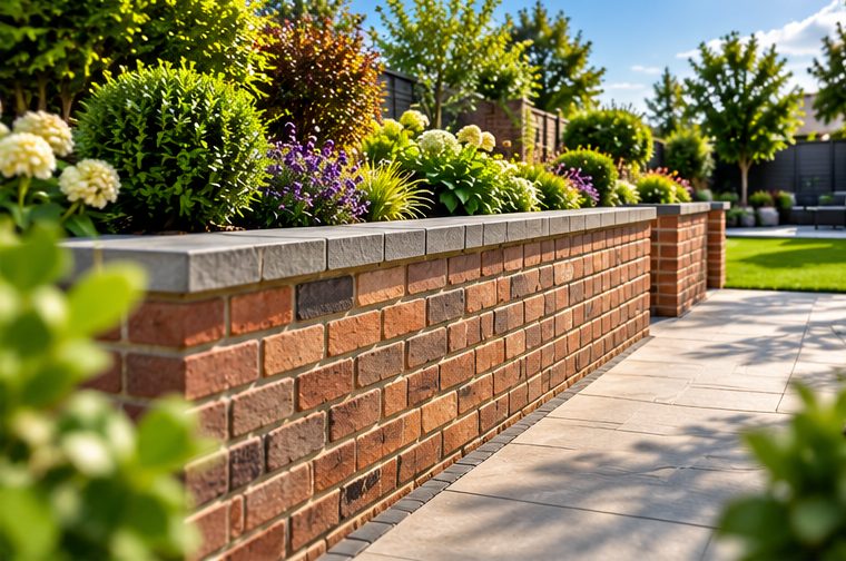 Garden brickwork illustration near Alcester