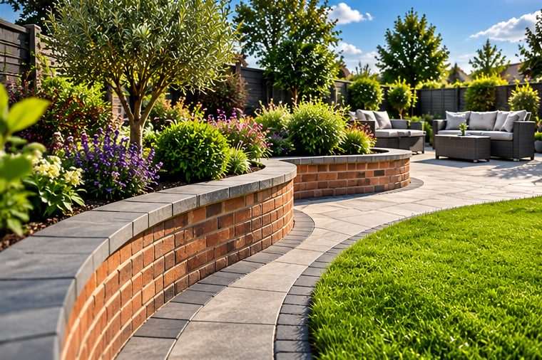 Garden brickwork illustration near Alcester