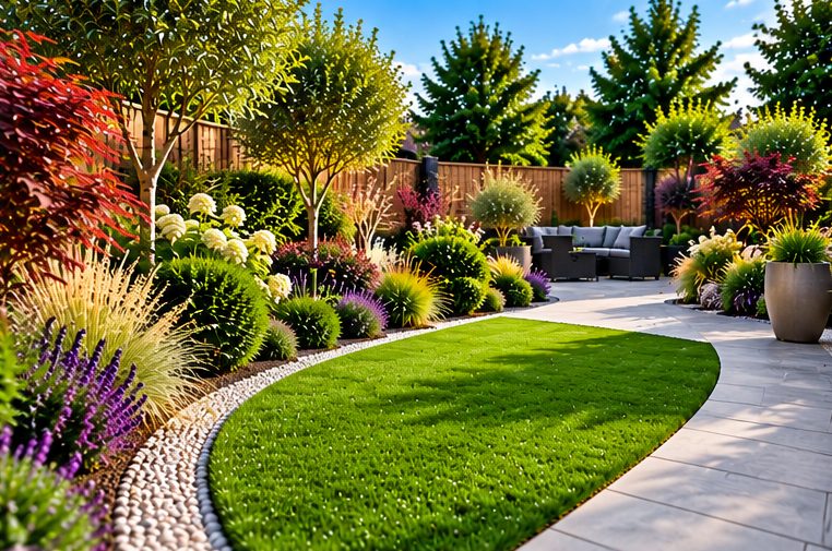 Garden landscaping illustration near Alcester
