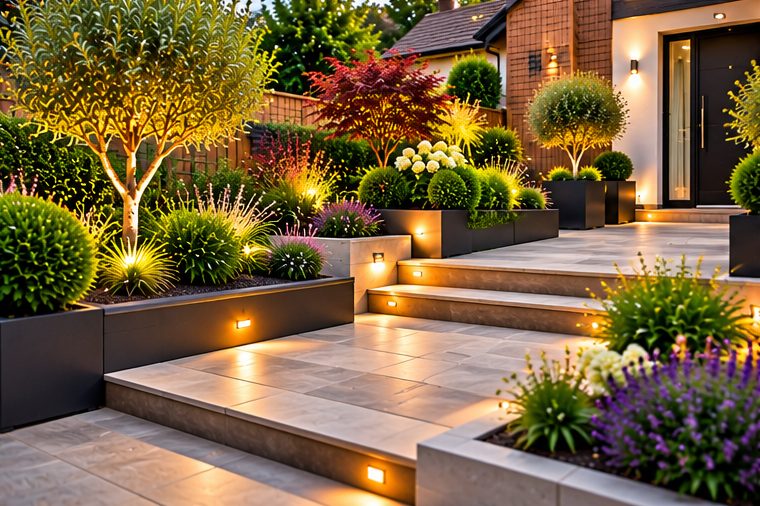 Garden landscaping illustration near Alcester