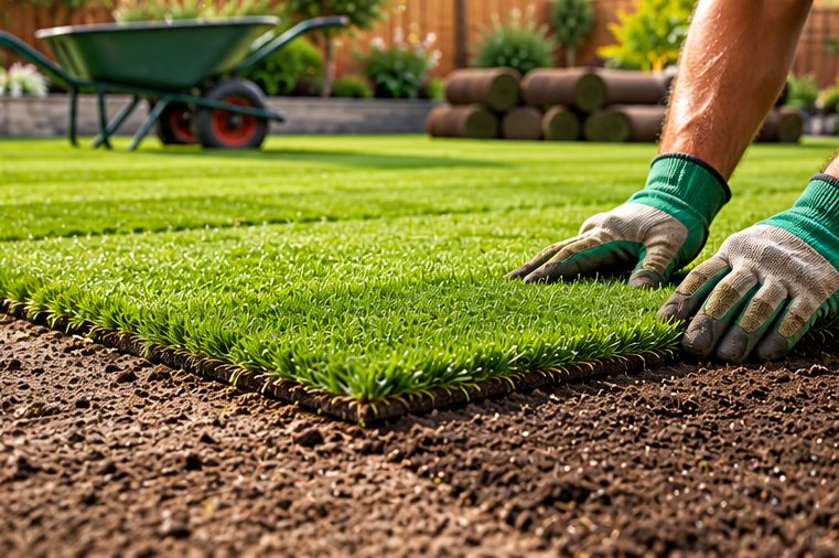 Lawn turfing illustration near Bewdley