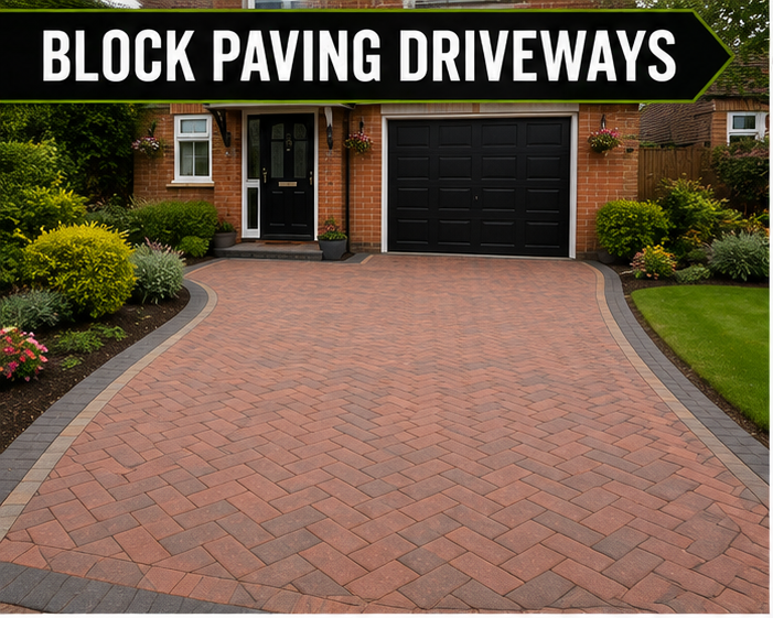 Block paved driveway installed by SPR Paving in Worcester
