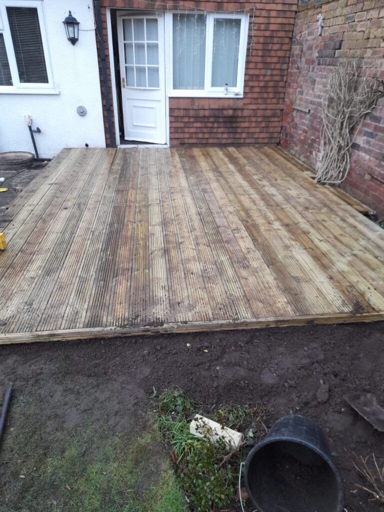 new timber decking area in kidderminster